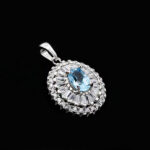 گردنبند توپاز الماس تراش زنانه نقره طرح شادی - Image 4