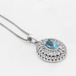 گردنبند توپاز الماس تراش زنانه نقره طرح شادی - Image 2