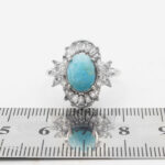 انگشتر فیروزه نیشابوری نقره زنانه طرح گلشیفته - Image 2