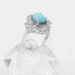 انگشتر فیروزه نیشابوری نقره زنانه طرح گلشیفته - Image 3