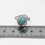 انگشتر فیروزه نیشابوری نقره زنانه طرح فرنوش - Image 3