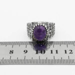 انگشتر آمیتیست نقره مردانه طرح رامین - Image 2