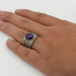 انگشتر آمیتیست نقره مردانه طرح رامین - Image 4