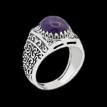 انگشتر آمیتیست نقره مردانه طرح رامین