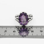 انگشتر آمیتیست الماس تراش نقره مردانه طرح عماد - Image 4