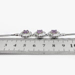 دستبند آمیتیست الماس تراش نقره زنانه طرح نفس - Image 2