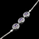 دستبند آمیتیست الماس تراش نقره زنانه طرح نفس