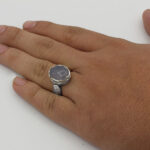 انگشتر عقیق کبود نقره مردانه و زنانه طرح مسلم - Image 3