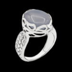 انگشتر عقیق کبود نقره مردانه و زنانه طرح مسلم