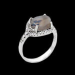 انگشتر عقیق شجر نقره زنانه طرح شیما ۲ - Image 4