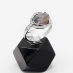 انگشتر عقیق شجر نقره زنانه طرح شیما ۲ - Image 2