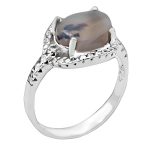 انگشتر عقیق شجر نقره زنانه طرح شیما ۲