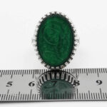 انگشتر عقیق سبز نقره مردانه طرح "جانم حسن (ع)" - Image 2