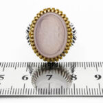 انگشتر عقیق کبود نقره مردانه طرح دور طلایی "حسبی الله" - Image 4