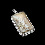 گردنبند شجر نقره طرح پیچک + حرز امام جواد (ع) + تربت امام حسین (ع)