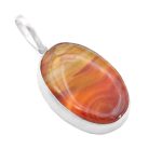 گردنبند عقیق سلیمانی نقره زنانه و مردانه طرح لبیک + حرز امام جواد(ع)