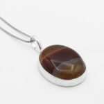 گردنبند عقیق سلیمانی نقره زنانه و مردانه طرح لبیک + حرز امام جواد(ع) - Image 5