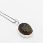 گردنبند عقیق سلیمانی نقره زنانه و مردانه طرح دریا + حرز امام جواد (ع) - Image 4