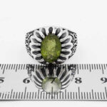 انگشتر زبرجد الماس تراش نقره مردانه طرح فرخ - Image 3