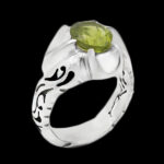 انگشتر زبرجد الماس تراش نقره دست ساز مردانه طرح یاسین - Image 5