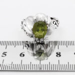 انگشتر زبرجد الماس تراش نقره دست ساز مردانه طرح یاسین - Image 3