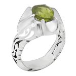 انگشتر زبرجد الماس تراش نقره دست ساز مردانه طرح یاسین