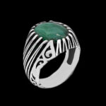 انگشتر زمرد نقره مردانه طرح کارن - Image 5