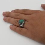 انگشتر زمرد نقره مردانه طرح کارن - Image 4