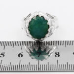 انگشتر زمرد الماس تراش نقره دست مردانه طرح زادمهر - Image 2