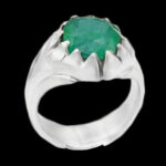 انگشتر زمرد الماس تراش نقره دست مردانه طرح زادمهر