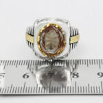 انگشتر الکساندریت الماس تراش نقره مردانه طرح دورطلایی عارف - Image 2