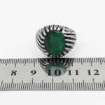 انگشتر زمرد نقره مردانه طرح کارن - Image 3