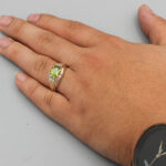 انگشتر زبرجد الماس تراش نقره مردانه دست ساز طرح فاضل - Image 2