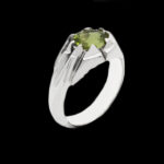 انگشتر زبرجد الماس تراش نقره مردانه دست ساز طرح فاضل