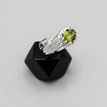 انگشتر زبرجد الماس تراش نقره مردانه دست ساز طرح فاضل - Image 4