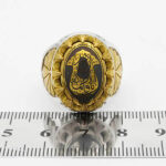 انگشتر حدید صینی نقره مردانه طرح دورطلایی یا فاطمه الزهرا (س) - Image 3