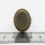 انگشتر یشم نقره مردانه طرح دور طلایی رضوان - Image 4