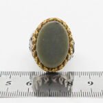 انگشتر یشم نقره مردانه طرح دور طلایی اسفند - Image 4