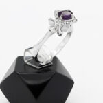 انگشتر آمیتیست الماس تراش نقره زنانه طرح یگانه - Image 2