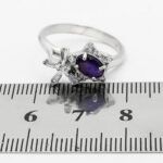 انگشتر آمیتیست الماس تراش نقره زنانه طرح یگانه - Image 3