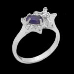 انگشتر آمیتیست الماس تراش نقره زنانه طرح یگانه - Image 4