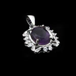 گردنبند آمیتیست الماس تراش نقره زنانه طرح فریده - Image 4