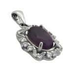 گردنبند آمیتیست الماس تراش نقره زنانه طرح فریده