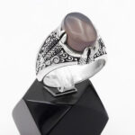 انگشتر عقیق کبود نقره مردانه طرح ونداد - Image 4