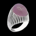 انگشتر عقیق کبود نقره مردانه طرح طاهر