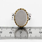 انگشتر عقیق کبود نقره مردانه طرح دور طلایی یاعلی (ع) - Image 4