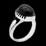 انگشتر عقیق مشکی نقره مردانه طرح سلیمان - Image 5