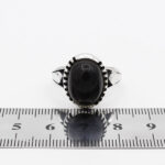 انگشتر عقیق مشکی نقره مردانه طرح سلیمان - Image 4