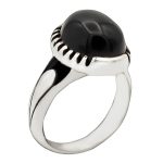 انگشتر عقیق مشکی نقره مردانه طرح سلیمان