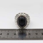 انگشتر عقیق مشکی نقره مردانه طرح شهریار - Image 3